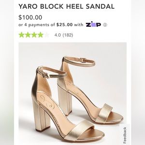 Sam Edelman YARO BLOCK HEEL SANDAL, Gold